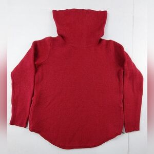 Lucky Brand Sweater Womens Medium Wool Red Knit Side Zipper Turtleneck 7W51350